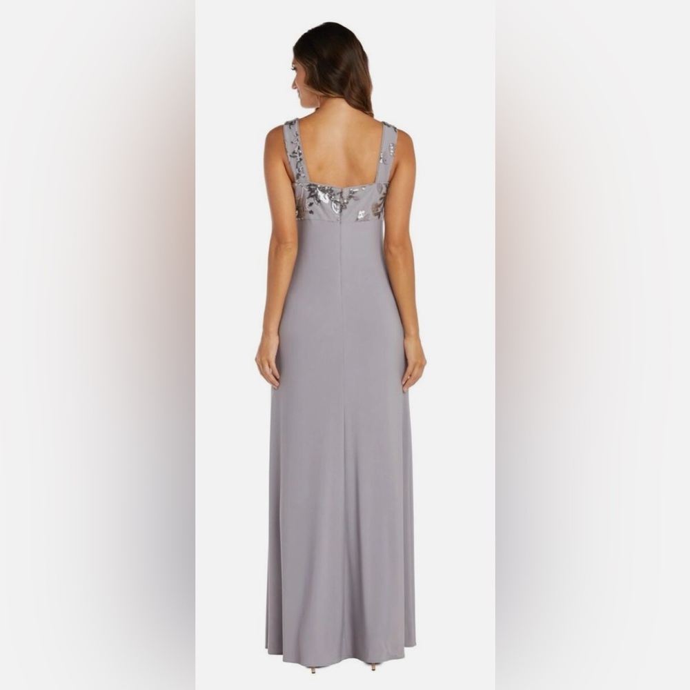 BRAND NEW Grey with Silver Sequin and Lace R&M RICHARDS DRESS SIZE 6 - Picture 10 of 11